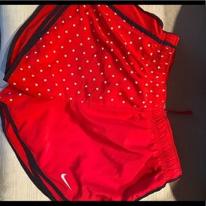 Nike red and white stars running shorts